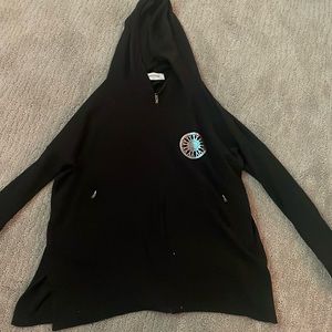 Soulcycle Miami 100% Cotton Zip Up Black Hoodie with zip pockets